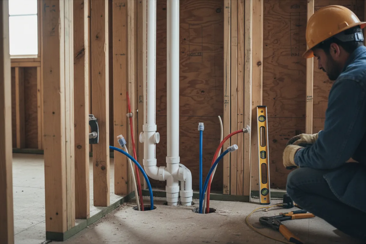 Drain and supply rough-in during Leak Detection in Notrees